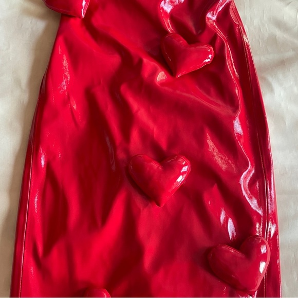 NEW! CULTNAKED- Strapless Love Killa Midi Dess in Red Patent Size Small - Picture 5 of 13